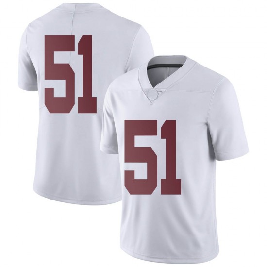 Alabama Crimson Tide Youth Tanner Bowles #51 No Name White NCAA Nike Authentic Stitched College Football Jersey TG16X55UZ